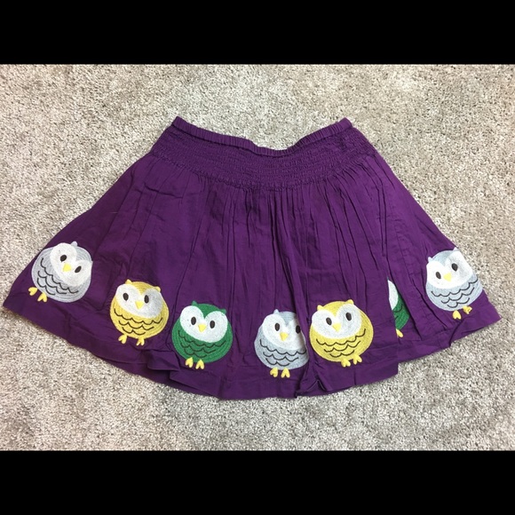 Mini Boden Other - Mini Boden purple owl Appliqué skirt EUC 5/6